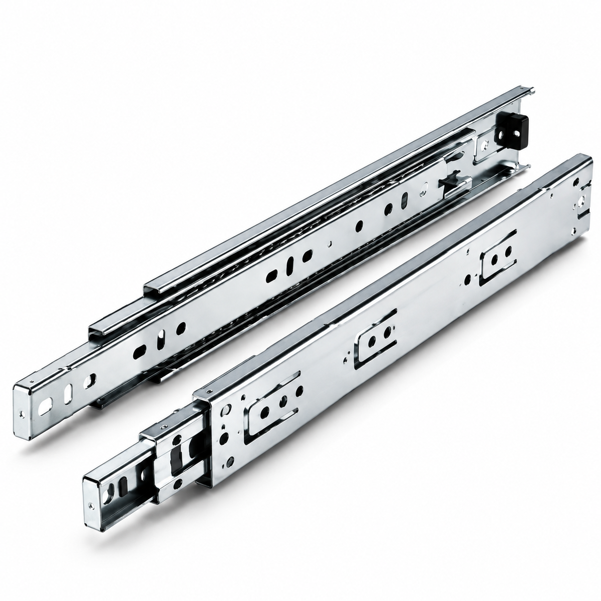 Paire de glissières à billes DMS Push Open pour tiroir, ouverture par pression, longueurs 300, 350, 400, 450 et 500 mm, pour meubles compatibles sans poignée | SQES Tunisie
