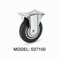 Roue caoutchouc industriel fixe 100mm noir 037100 - photo professionnelle