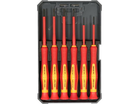 Set 6 Tournevis de Précision VDE YATO YT-28283 — 1000V Acier S2 Plat & Phillips