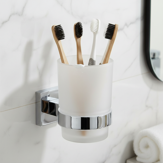Porte Brosses à Dents Chrome Camero MIA avec Verre
