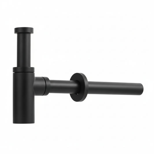 Siphon Lavabo Laiton Rond Noir 3035 Fabia - Design moderne pour salle de bain