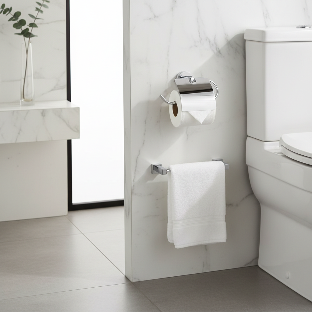 Porte Papier Toilette Chrome Camero SMART avec Couvercle