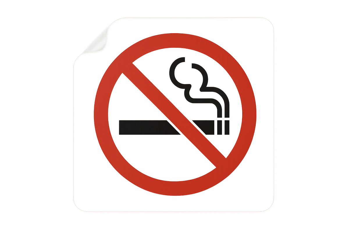 Sticker Autocollant Transparent Interdiction de Fumer SQES TUNISIE