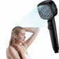 Pommeau de Douche Haute Pression Filtré 3 Modes Noir