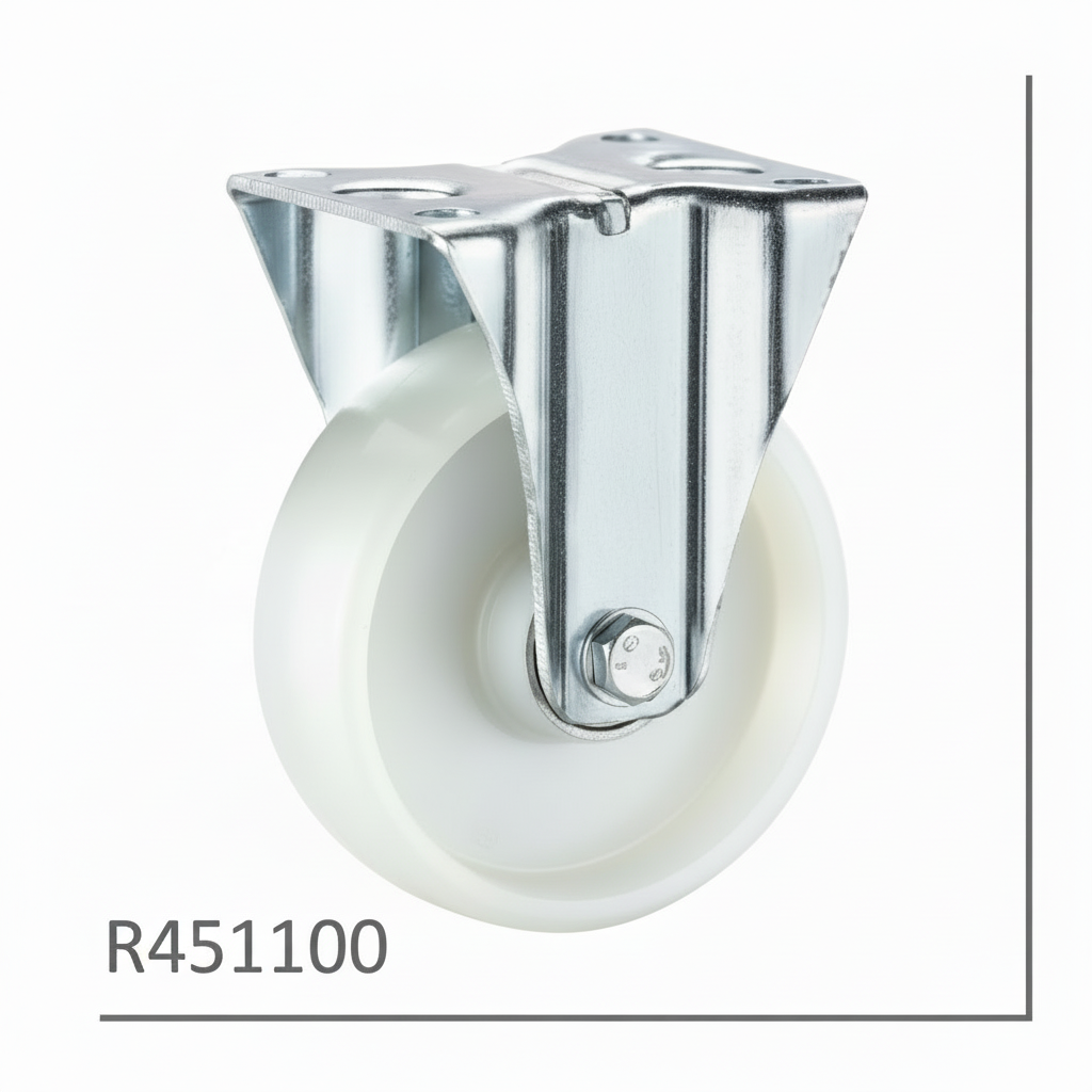 Roue nylon industriel fixe 100mm blanc R451100 - photo professionnelle