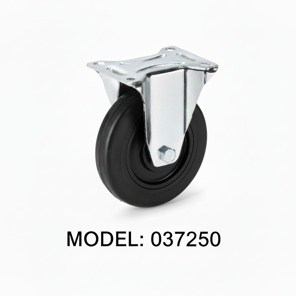Roue caoutchouc industriel fixe 250mm noir 037250 - photo professionnelle