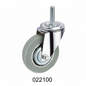 Roue caoutchouc industriel pivotante avec tige 100mm gris 022100 - photo professionnelle