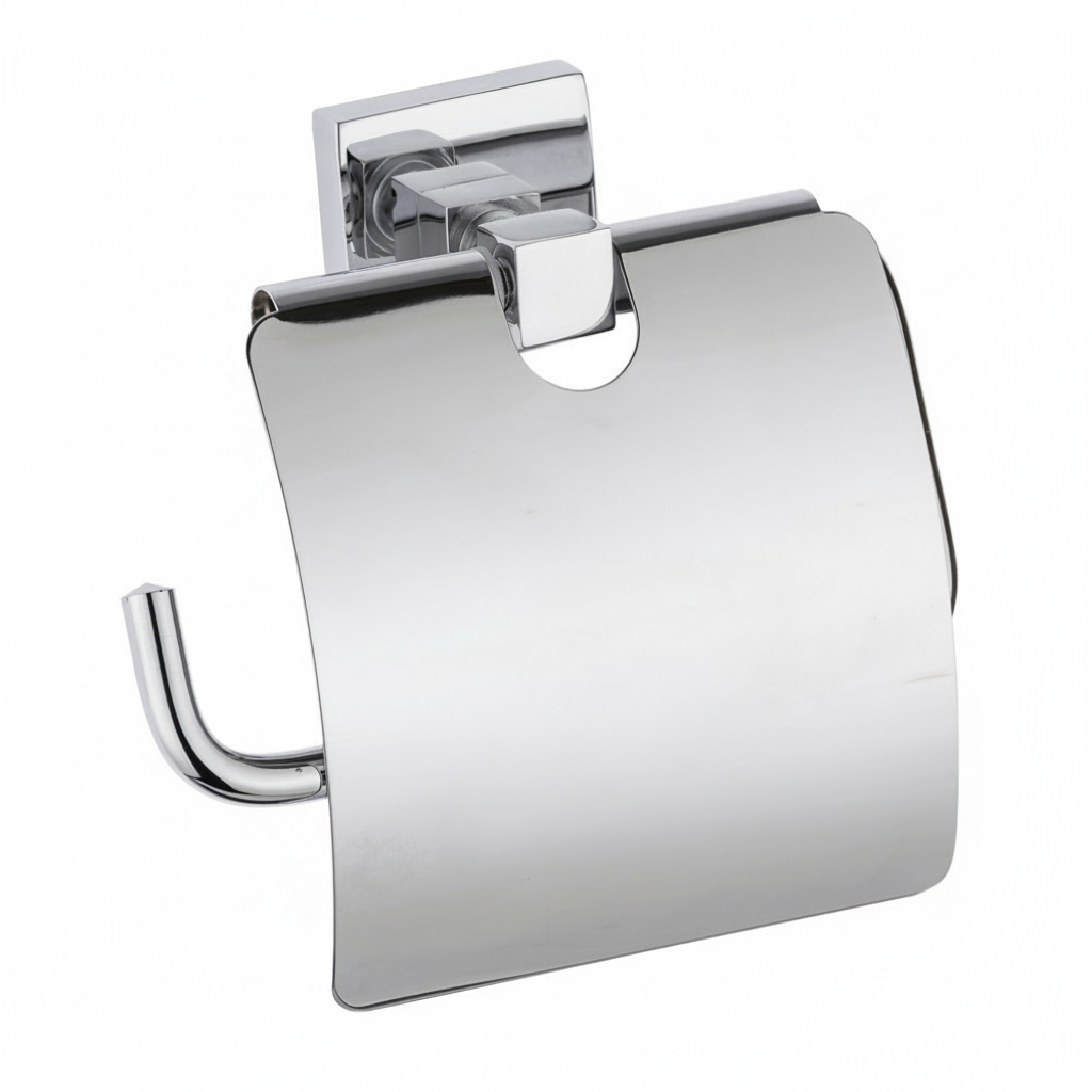 Porte Papier Toilette Chrome Camero MIA avec Couvercle