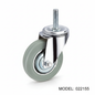Roue caoutchouc industriel pivotante avec tige 125mm gris 022125 - photo professionnelle