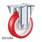 Roue acier inoxydable fixe 125mm rouge 253125A - photo professionnelle
