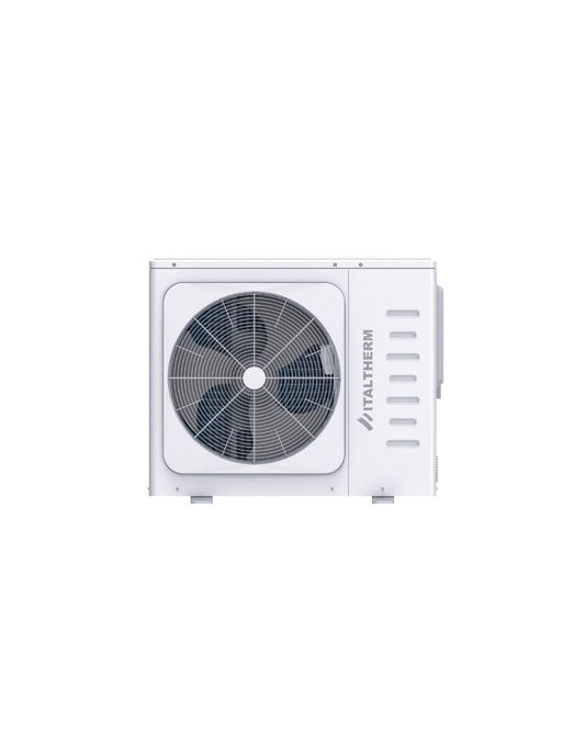 Pompe à chaleur ITALTHERM HYDRABLOCK C 7 M – 8,4 kW – unité extérieure blanche, vue frontale sur fond blanc, visuel produit – SQES Tunisie
