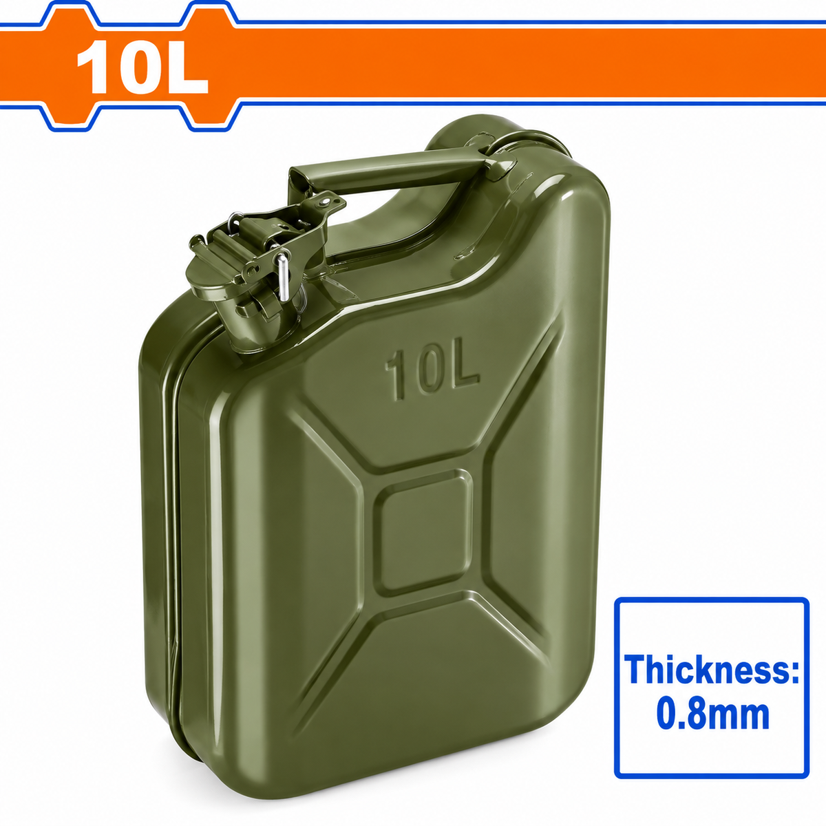 Jerricans métalliques WADFOW WQY1310 , capacités 10 , épaisseur annoncée de 0,8 mm, pour contenir des liquides compatibles | SQES Tunisie
