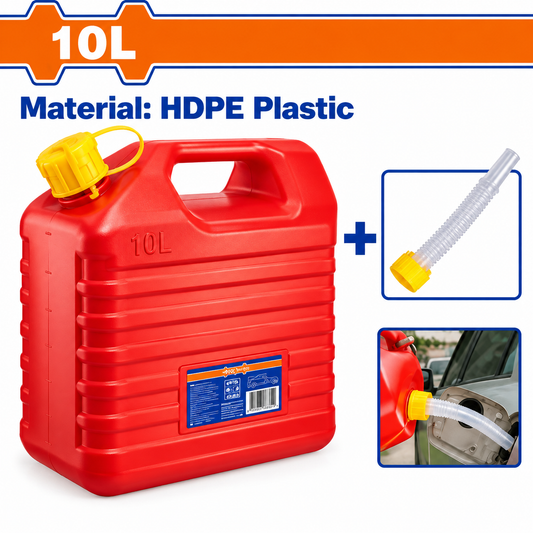 Jerricans plastiques WADFOW WQY2310 capacités 10 litres, avec poignée et bouchon, pour stockage et transvasement de liquides compatibles | SQES Tunisie
