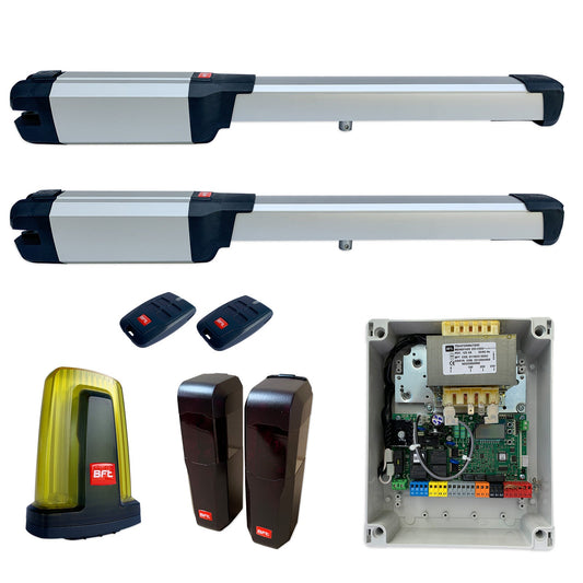 Kit de motorisation BFT PHOBOS AC A50, deux vérins et équipements pour portail battant de 500 kg