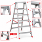 LITAN Escabeau Double Face Aluminium 2 à 6 Marches – 150kg EN131 Antidérapant | SQES Tunisie
