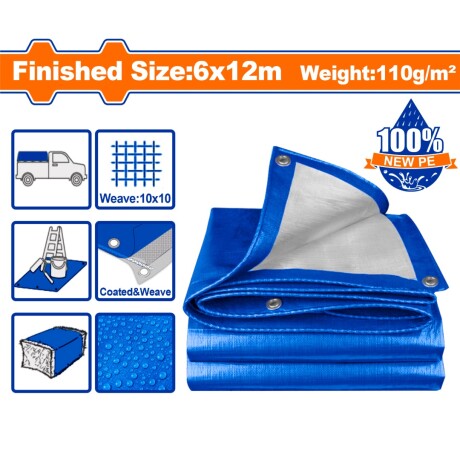 Bache de protection Multiusages PE Polyéthylène BLEU 6x12m WADFOW