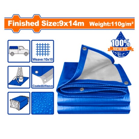 Bache de protection Multiusages PE Polyéthylène BLEU 9x14m WADFOW