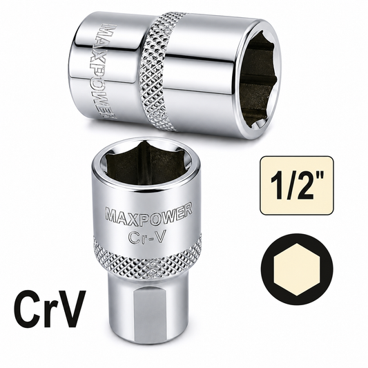 Douille 1/2'' 6 Pans 16MM DIN 3121 Acier CRV Maxpower M44316 | SQES Tunisie
