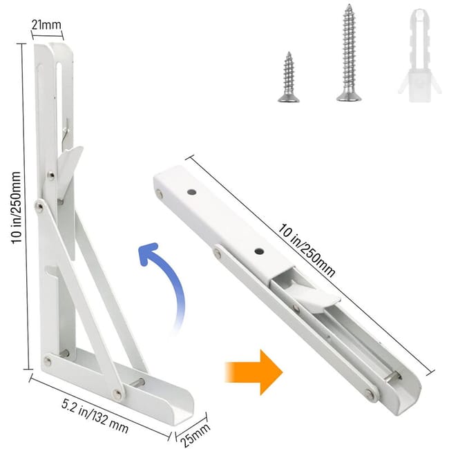 Support etagère Pliante Blanc – Pack de 2 Consoles - 35 CM