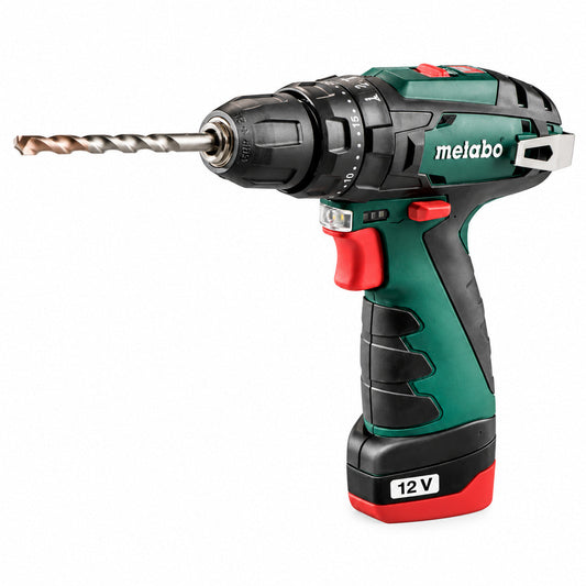 Perceuse à percussion sans fil METABO PowerMaxx SB 12 V réf. 600385500 – fond blanc | SQES Tunisie