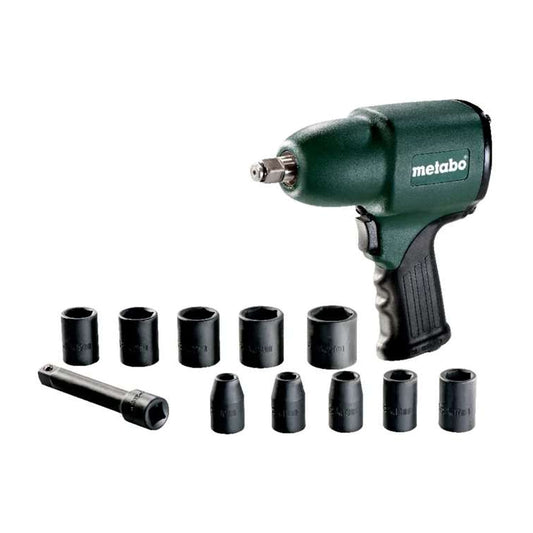 Clé à choc pneumatique METABO DSSW 360 Set avec douilles, référence 604118500 – photographie réelle du produit sur fond blanc, format 1254 × 1254 px | SQES Tunisie
