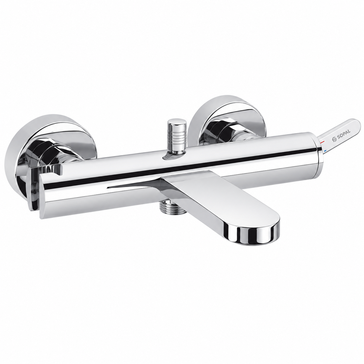 SOPAL Mitigeur Bain-Douche Mural Série NABEUL Réf. 06BSA04 — Cartouche Joystick Céramique Ø35mm Économie d'Eau, Inverseur Automatique Verrouillable, Support Douchette Mobile, Endurance 70 000 Cycles, Laiton Chrome NF EN ISO 1456, Garantie 5 Ans, Made in Tunisia | SQES Tunisie
