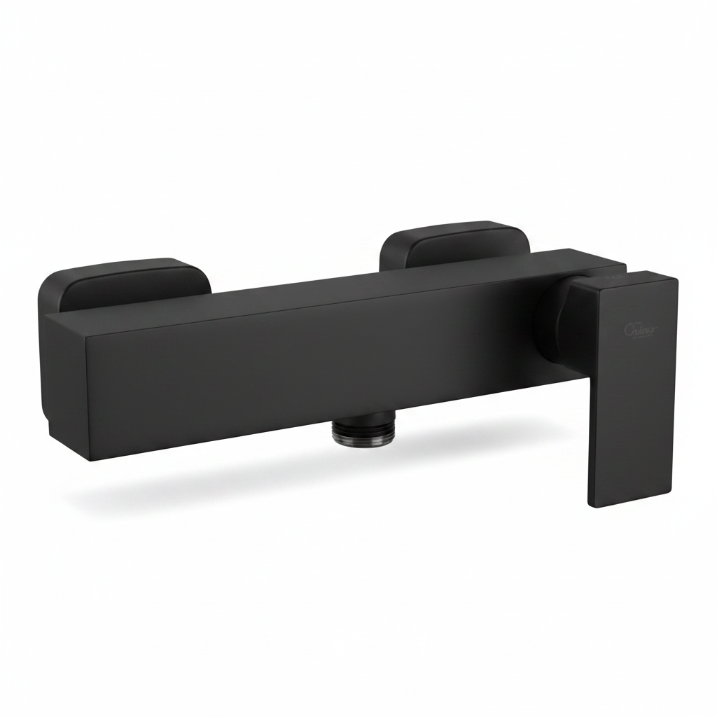 Mitigeur douche noir mat mural FRAMO E200 – design minimaliste, anti-traces, cartouche céramique nouvelle génération, fabrication italienne premium
