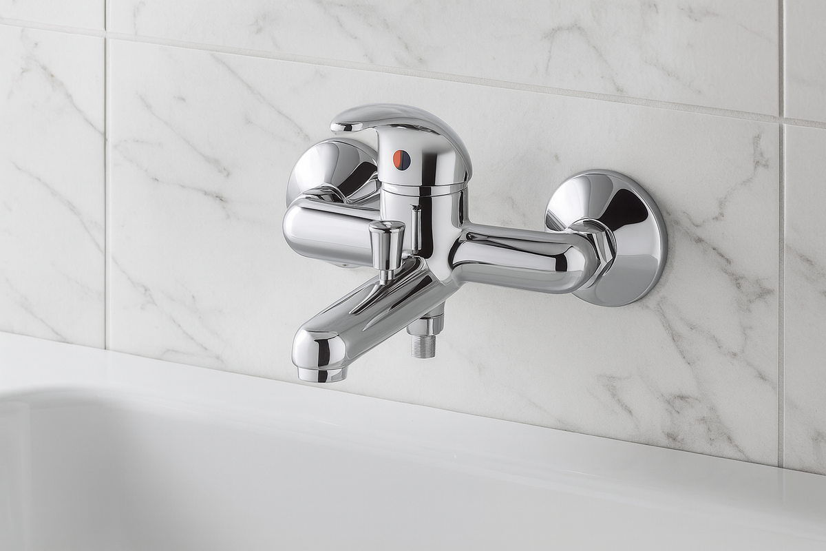 Mitigeur installé dans salle de bain luxueuse