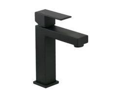 Mitigeur lavabo noir mat FRAMO E200 avec bonde de vidage incluse – design contemporain, anti-traces, kit complet, fabrication italienne premium
