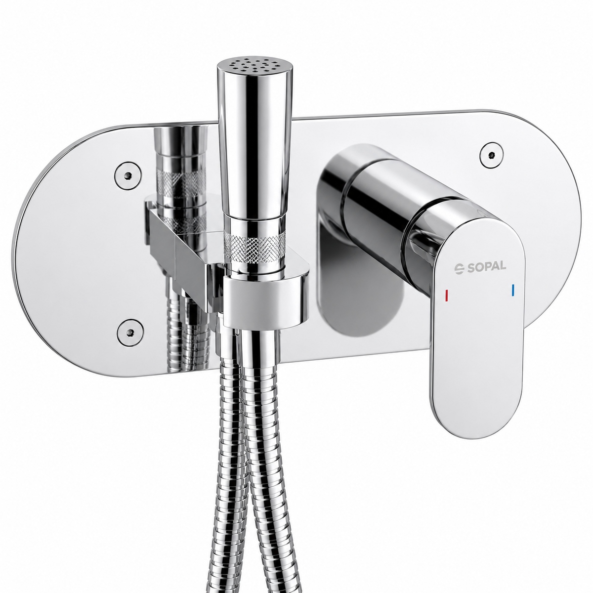 SOPAL Mitigeur de Toilette Encastré Série Sfax Réf. 06CJA04 — Installation Encastrée Discrète, Cartouche Céramique Ø35mm Water Saving, Chromé NF EN ISO 1456, Laiton, Monocommande, Flexibles Souples Sertis d'Usine, Garantie 5 Ans, Made in Tunisia | SQES Tunisie
