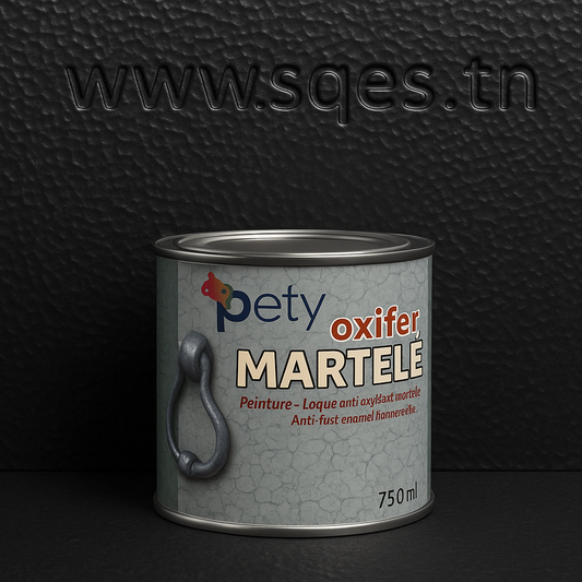 Oxifer Martelé Noir PETY 750ml – laque antioxydante 2en1 effet martelé, anti-rouille direct sur métal, finition noire sophistiquée intérieur et extérieur

