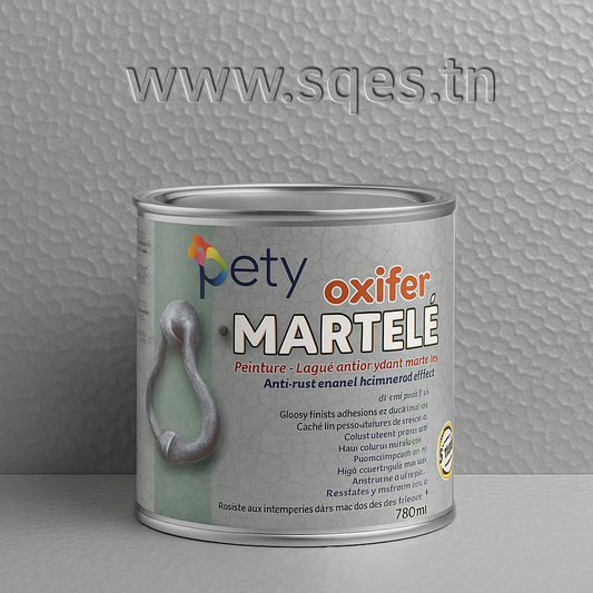 Oxifer Martelé PETY 750ml – laque antioxydante 2en1 effet martelé, 6 coloris argent/bronze/cuivre/gris/noir, anti-rouille direct sur métal intérieur et extérieur

