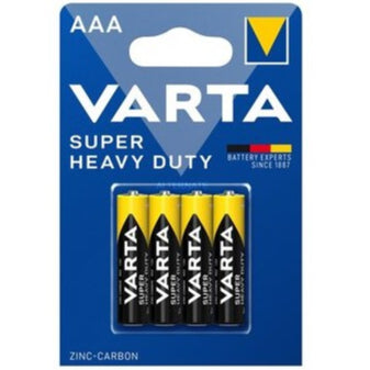 Pack de 4 piles VARTA Super Heavy Duty AAA zinc-carbone, qualité fiable, disponible chez SQES en Tunisie.
