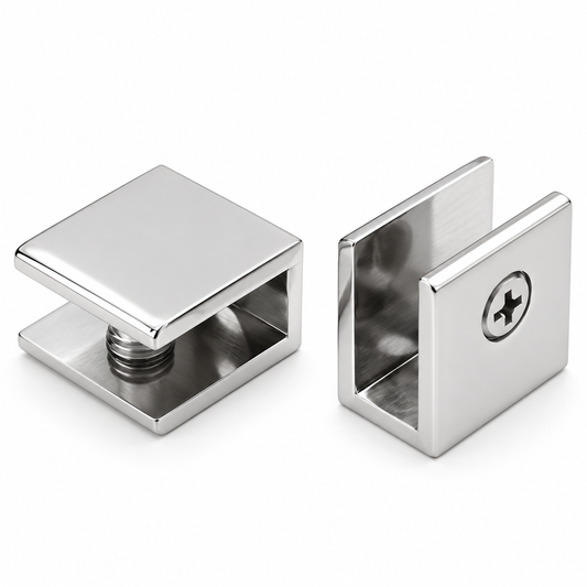 Paire de supports de vitre en aluminium 30 mm CM817 pour tablette en verre