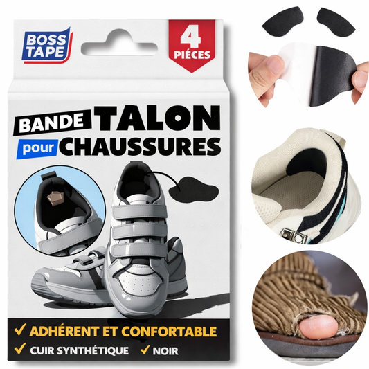 Patch talon chaussures Boss Tape noir lot de 4 – réparation talons usés, escarpins, bottes et chaussures noires
