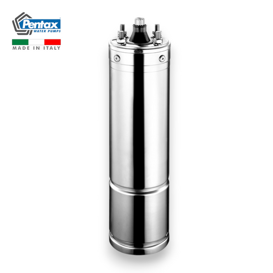 Moteur immergé PENTAX gamme 4MPET 4 pouces, illustration du modèle 4MPET40 4 CV triphasé