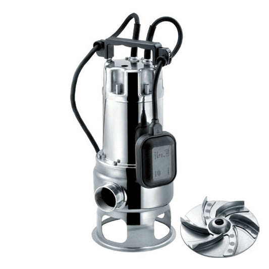 Pompe de relevage inox PENTAX DX100G avec flotteur, corps inox et turbine Vortex, vue produit