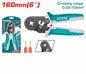 Pince à sertir à cliquet TOTAL THCPG2510 160mm (6") – mécanisme cliquet, robuste et durable, sertissage professionnel connecteurs et cosses
