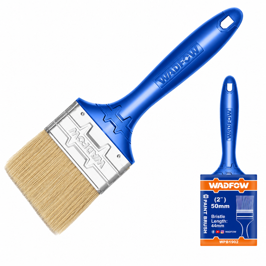 Pinceaux plats WADFOW WPB1901, WPB1915, WPB1902, WPB1925 et WPB1903 à manche plastique, largeurs 25, 38, 50, 63 et 75 mm, pour peintures à base d’huile compatibles et finitions de menuiserie | SQES Tunisie
