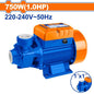 Pompe périphérique WADFOW 750W, 1HP, débit 46L/min, hauteur 50m, aspiration 8m, raccord 1"x1". Disponible chez SQES Ariana.