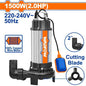 Pompe vide-cave submersible inox WADFOW WWPWA05 1500 W / 2 HP avec lame de coupe, sortie 2 pouces, débit maximal 350 L/min et HMT maximale 14,5 m, pour évacuation d’eaux sales compatibles | SQES Tunisie
