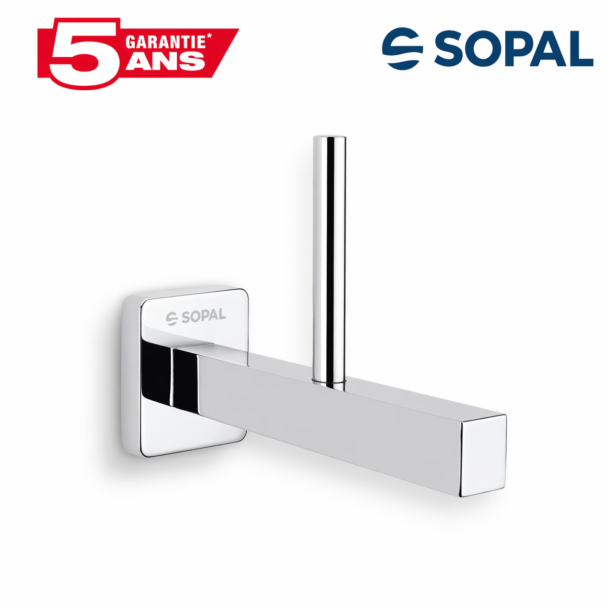 Porte rouleau papier toilette SOPAL Ward SB46A04 chromé brillant laiton fixation invisible | SQES Tunisie
