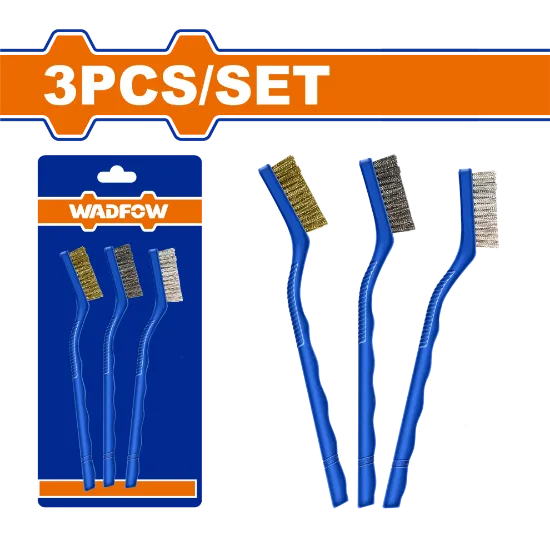Le set de 3 brosses abrasives Wadfow WBH3607-WHT est conçu pour le nettoyage intensif, l’élimination de la rouille, le décapage de peinture et la finition des surfaces. 