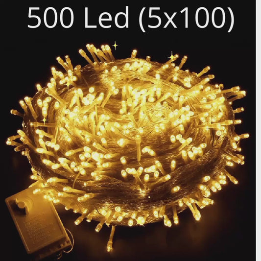 Guirlande Lumineuse 500 LED Jaune Décorative de Fête
