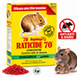 Étui jaune de Raticide 70 LTH concentré de 3 g contre les rats et souris