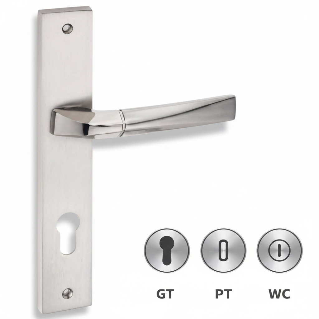 Rive bloc Poignée de porte KRISTAL satiné
