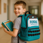 Sac à dos scolaire TOTAL ergonomique bretelles rembourrées dos ventilé multi-compartiments résistant – SQES Tunisie
