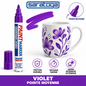 Marqueur peinture SARATOGA Paint Violet pointe moyenne, décoration florale sur tasse blanche — visuel illustratif