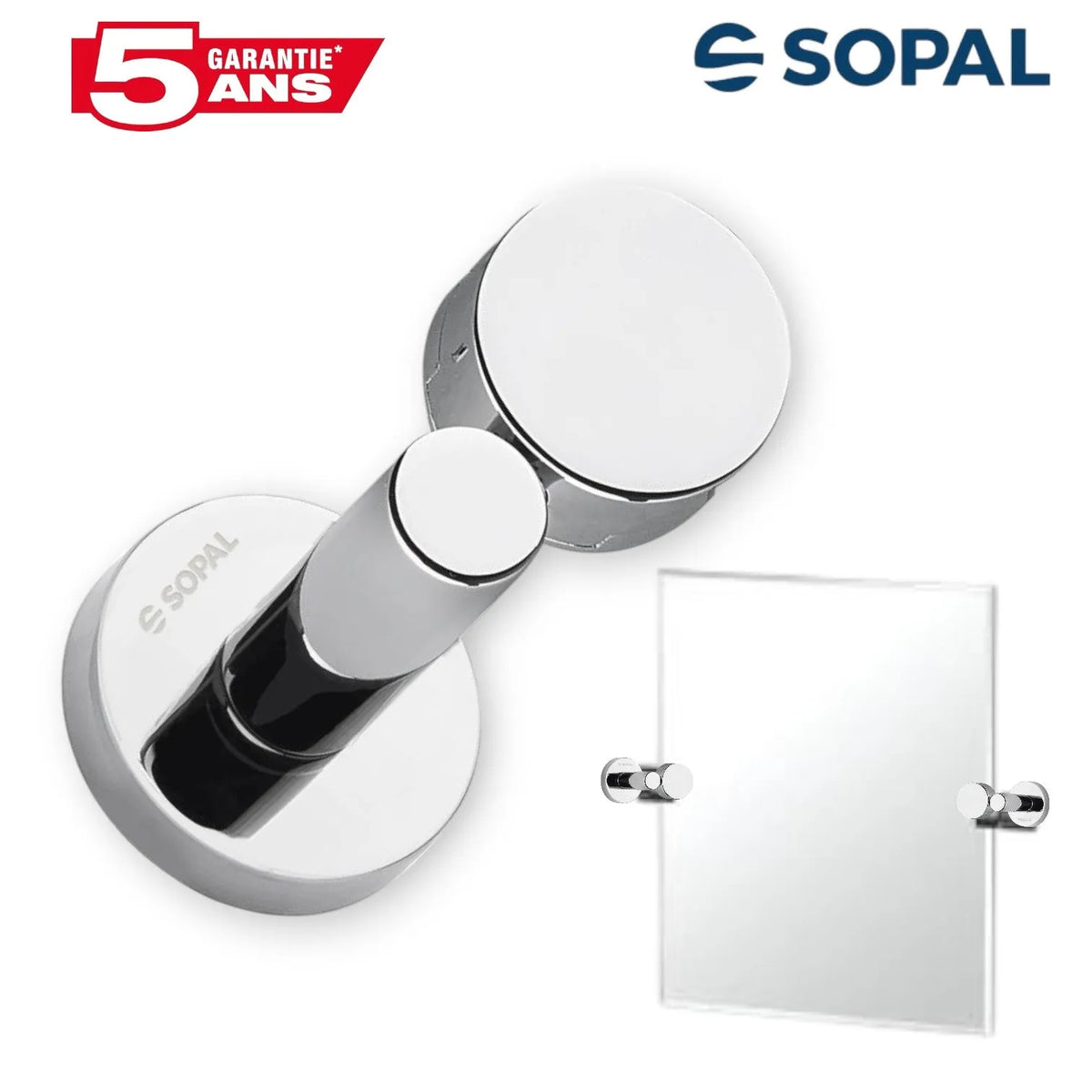 Support de Miroir Pivotant SOPAL Série Yasmine SB78A04 — Fixation Murale Salle de Bain | SQES Tunisie

