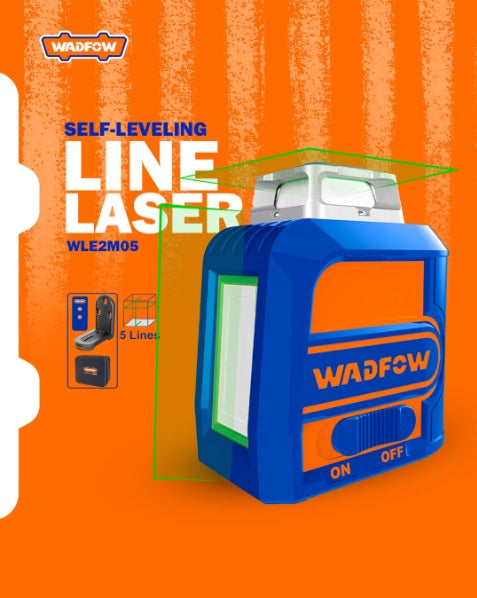 WADFOW Niveau Laser 30m 5 Lignes Autonivelant - Haute Précision 360° WLE2M05